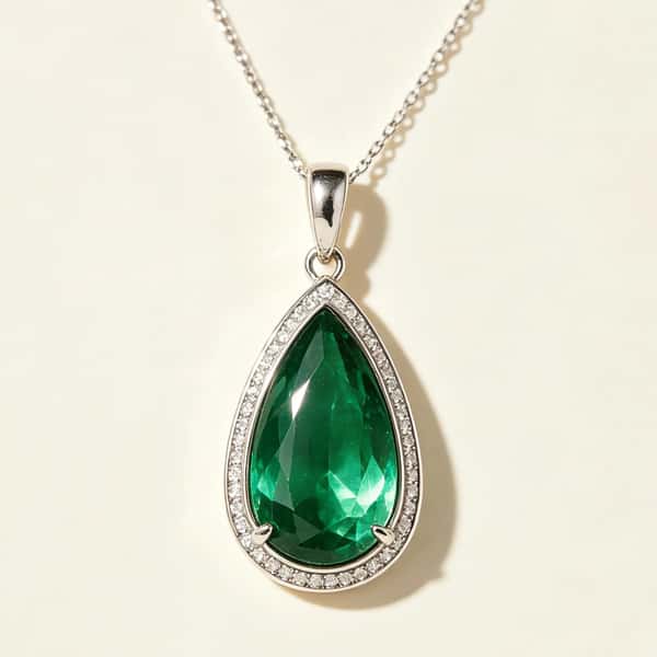 Lush Green Pear-Cut Gemstone Necklace